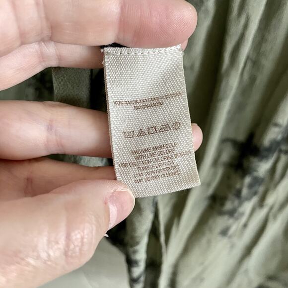 Free People Size XS Blouse - Green Cloud Wash Tie Dye Oversized Festival Trendy - Picture 10 of 12